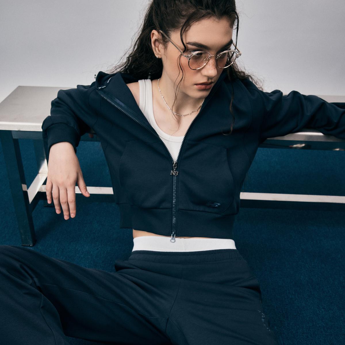 WOMEN 시그니처 넌기모 후드집업 (SEMI OVER FIT)