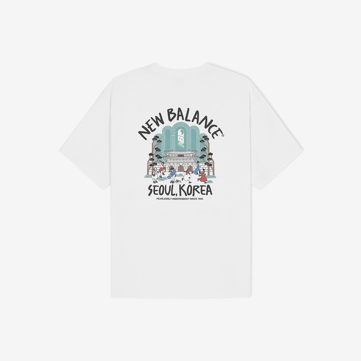 Tシャツ・カットソー New Balance Seoul City Running Semi Over Fit T-Shirt White New Balance UNI Seoul City Running T-Shirts Unisex Casual
