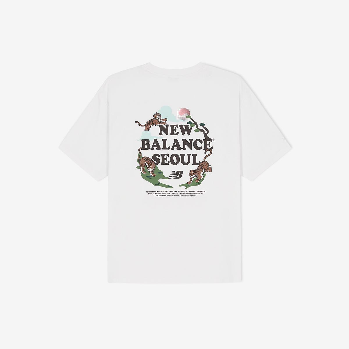 Tシャツ・カットソー New Balance Seoul City Running Semi Over Fit T-Shirt White New Balance UNI Seoul City Running T-Shirts Unisex Casual
