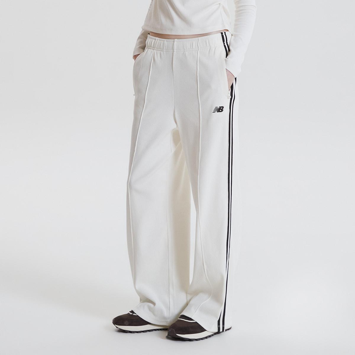 WOMEN 트랙 골지 와이드팬츠