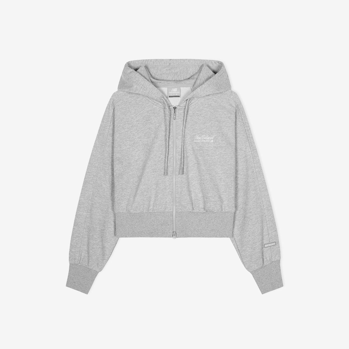 WOMEN 에센셜 세미크롭 후드집업 (SEMI OVER FIT)