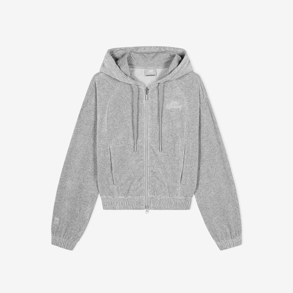 WOMEN 벨루아 골지 후드집업 (SEMI OVER FIT)