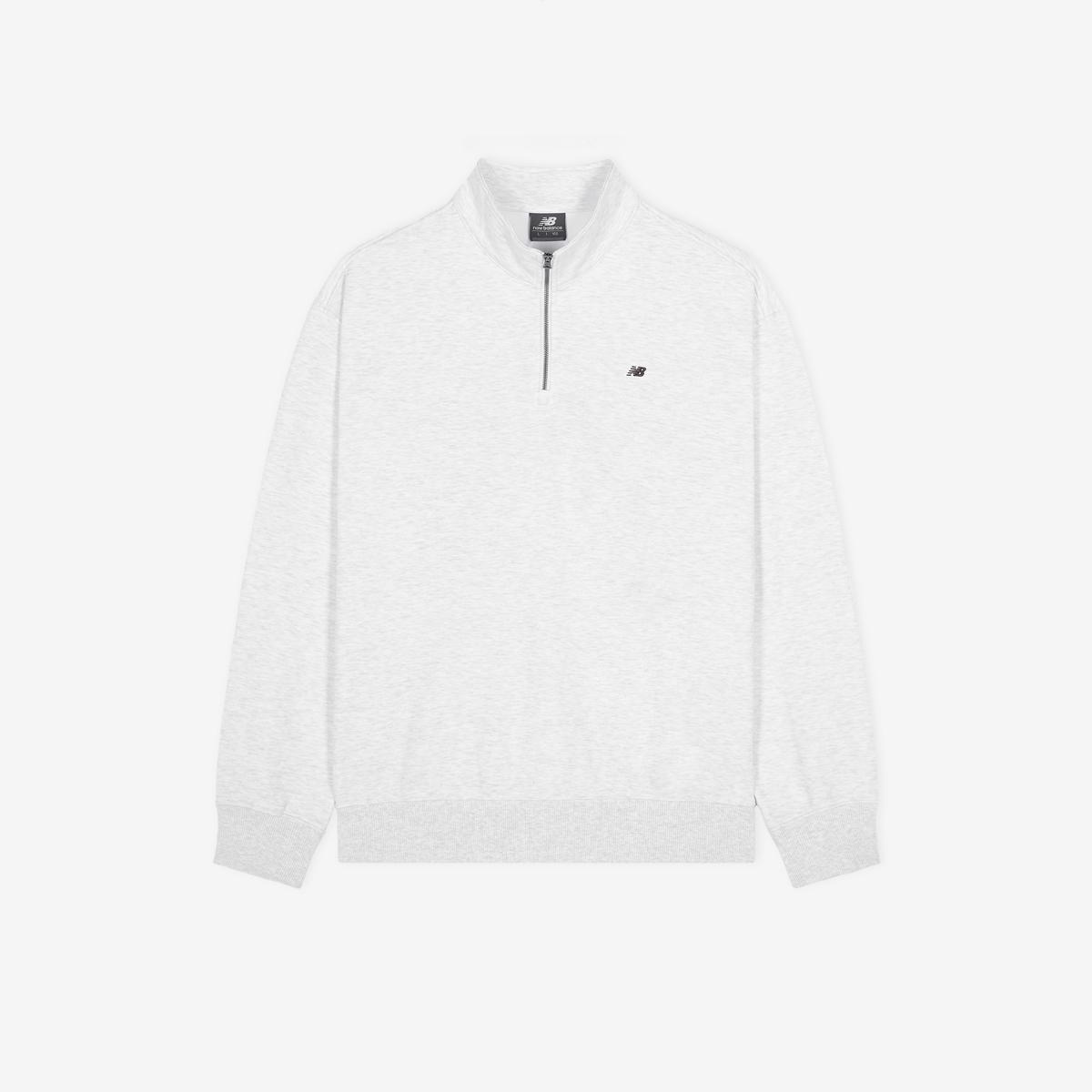 [무료반품] UNI 에센셜 스몰로고 반집업 맨투맨 (SEMI OVER FIT)