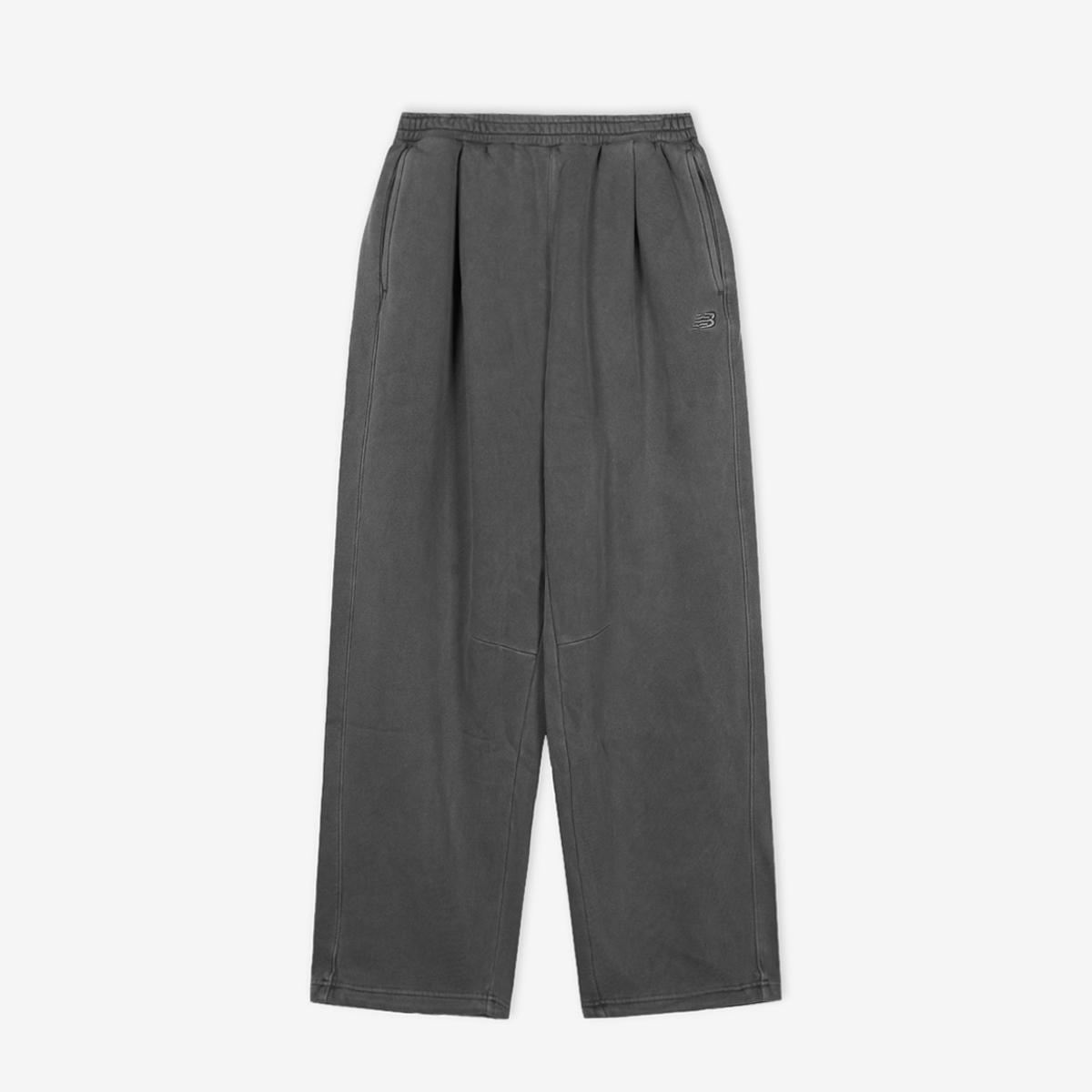UNI 에센셜 클래식 워시드 기모 오버 와이드 팬츠