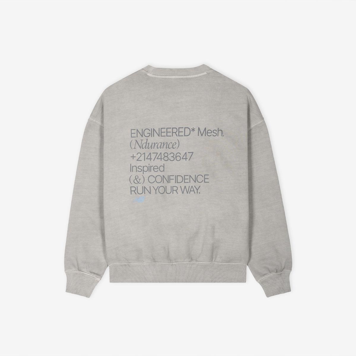 UNI Ndurance 레터링 워시드 논기모 맨투맨 (OVER FIT)