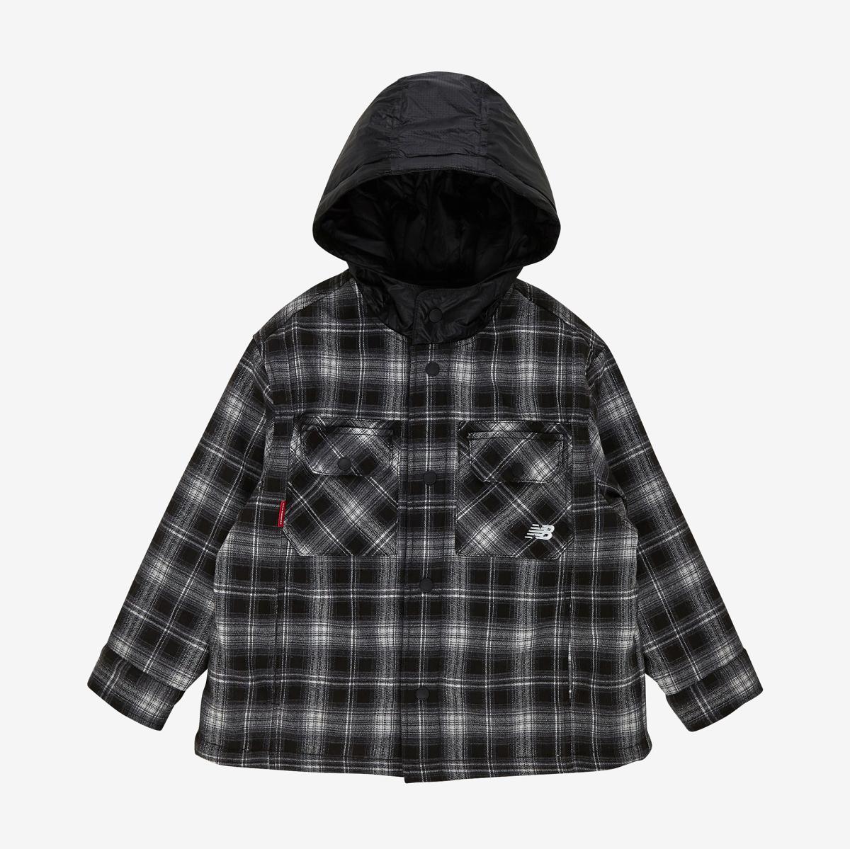 CLASSIC REMIX_체크 후드 패딩 셔켓
