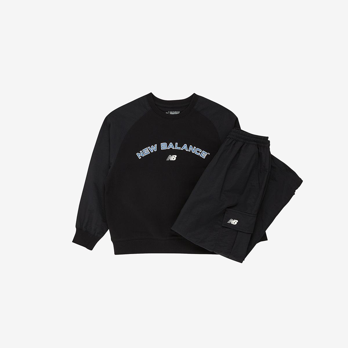 NBSC_우븐 매칭 맨투맨 + 우븐 팬츠 셋업