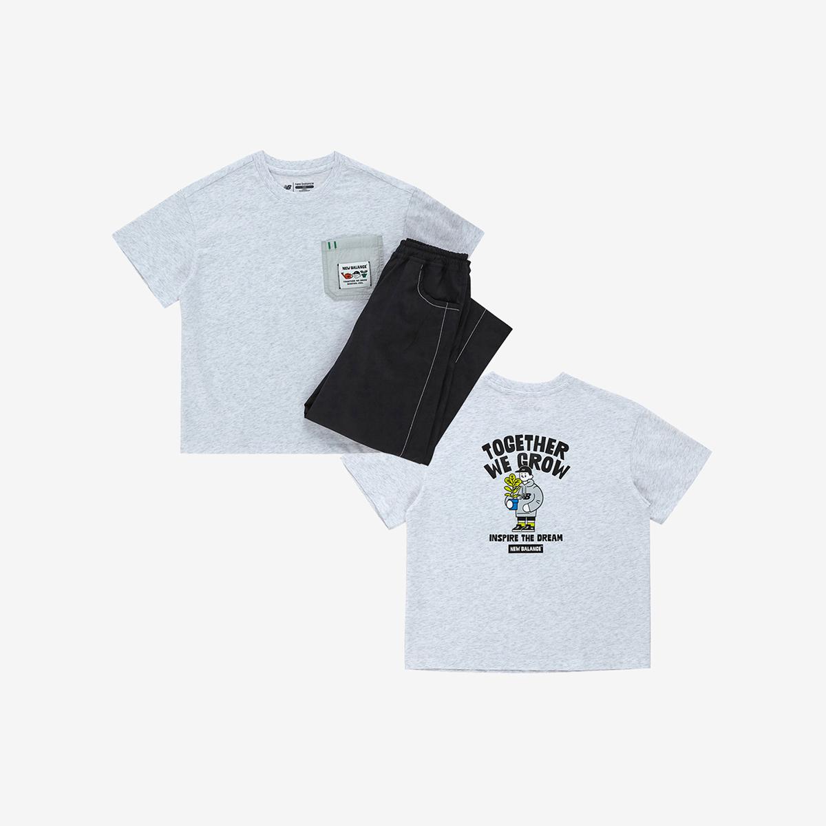 WE GROW TOGETHER  _반팔 + 우븐 바지 셋업