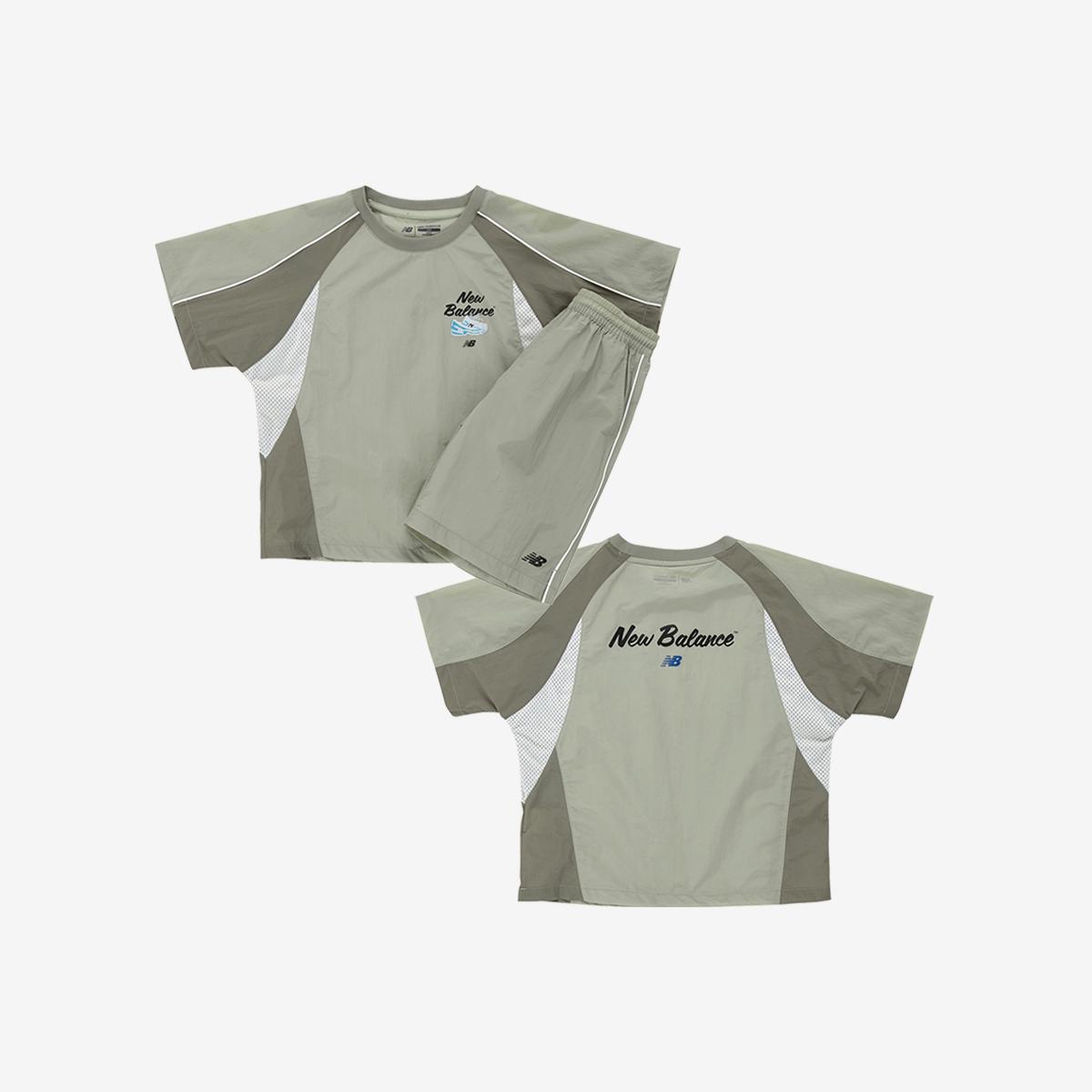 NBSC_메쉬 콤보 우븐 반팔 셋업