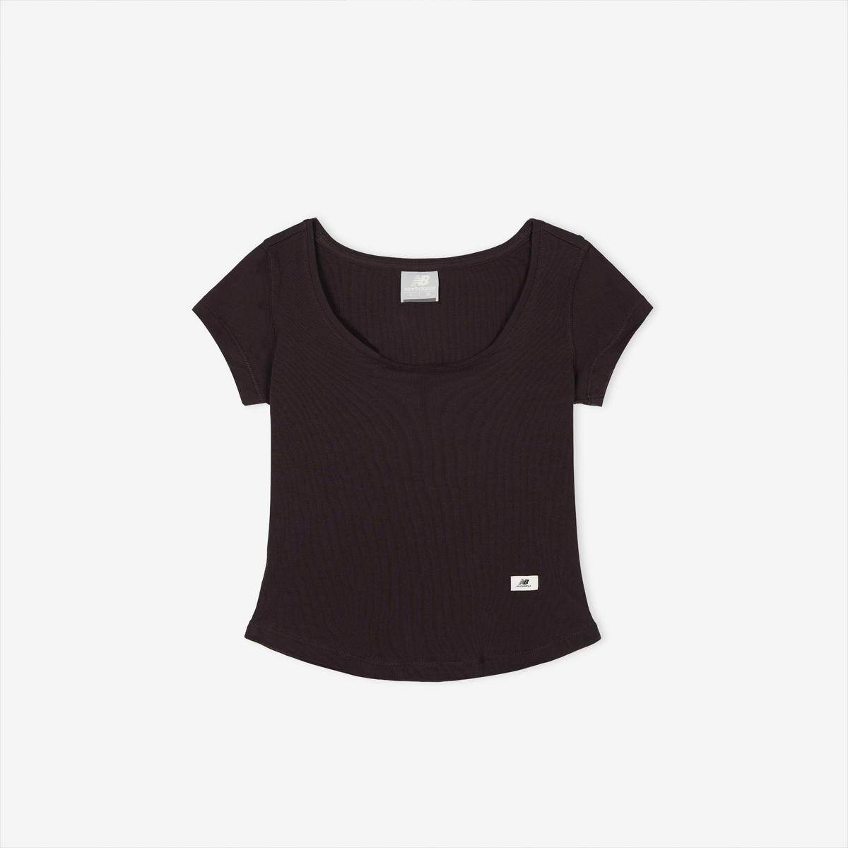 [무료반품] WOMEN 핏티드 스퀘어넥 캡 반팔티 (SLIM FIT)