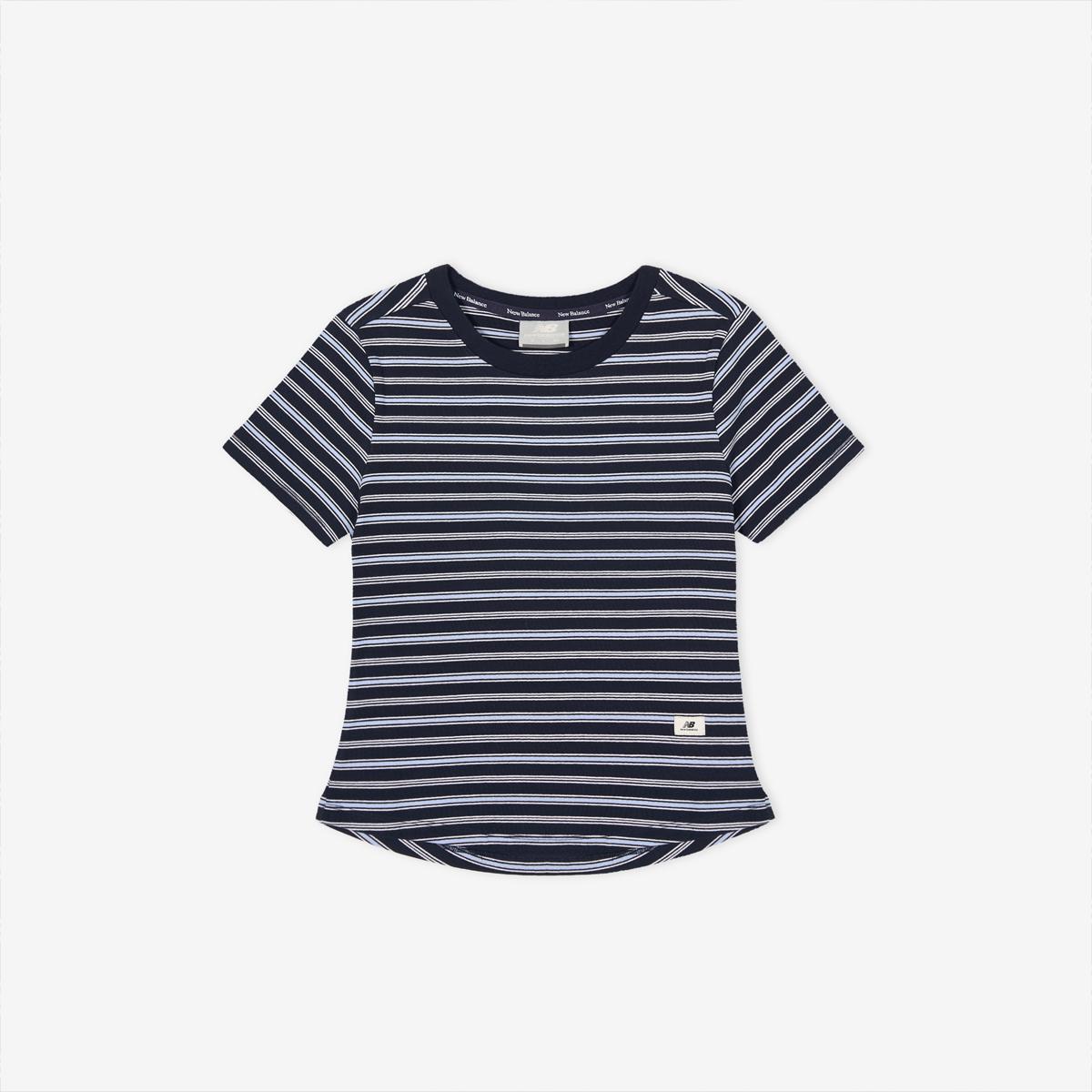WOMEN 에센셜 핏티드 스트라이프 반팔티 (SLIM FIT)