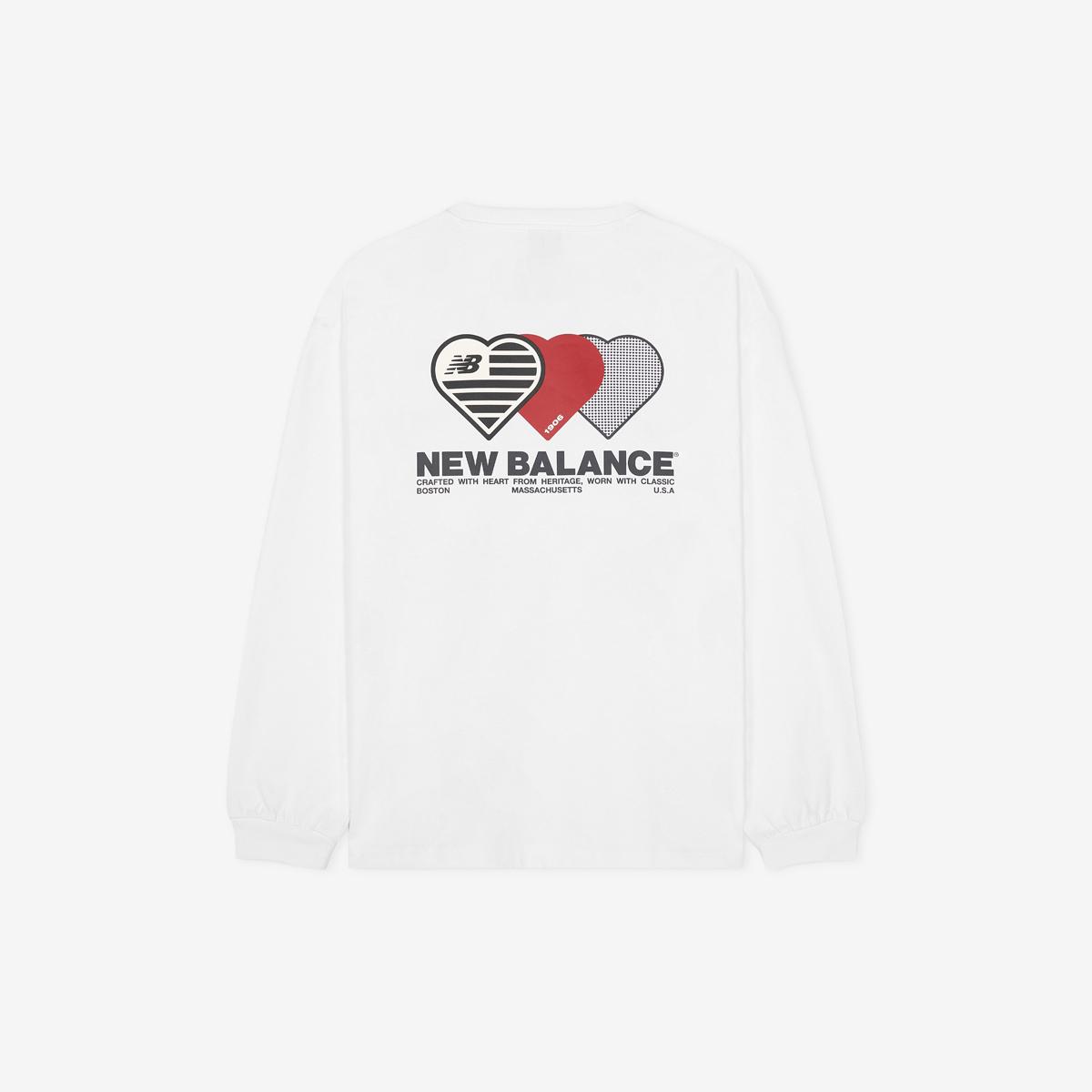 UNI NB 하트 그래픽 긴팔티 (OVER FIT)