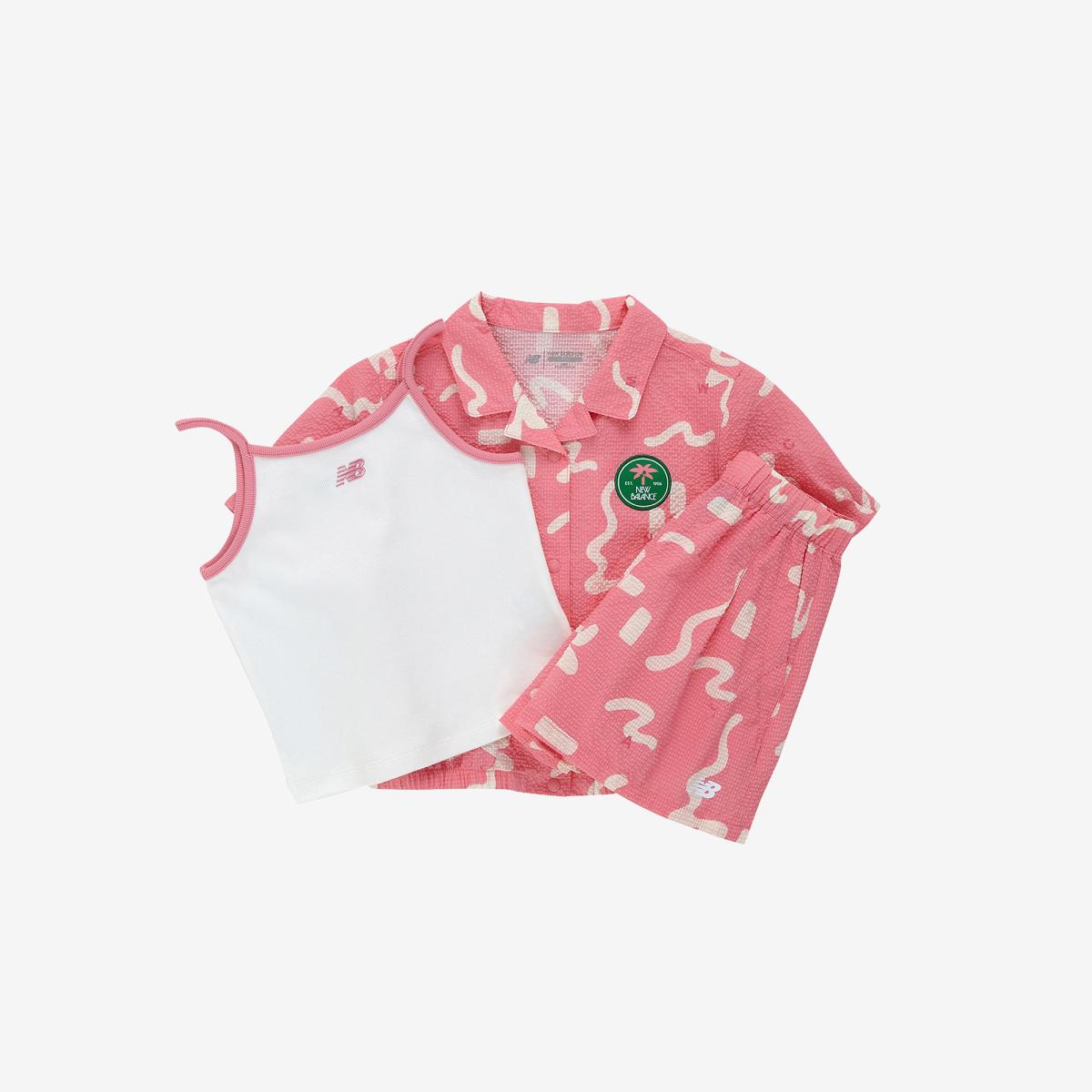 [3PCS] SUMMER WAVE_여아 패턴 시어서커 셔켓 셋업
