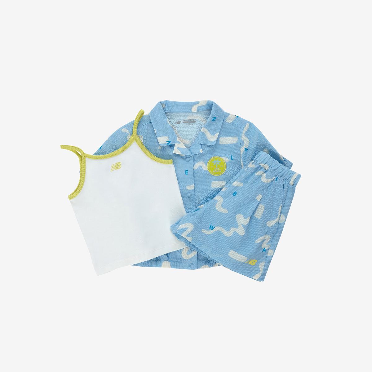 [3PCS] SUMMER WAVE_여아 패턴 시어서커 셔켓 셋업