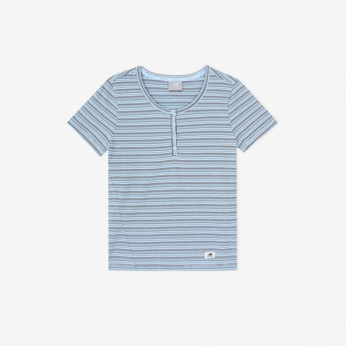 WOMEN NB-FLOWY 헨리넥 반팔티 (SLIM FIT)