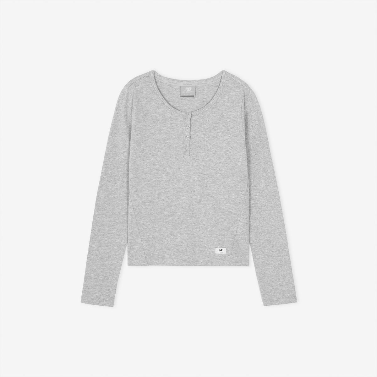 WOMEN NB-FLOWY 헨리넥 긴팔티 (SLIM FIT)