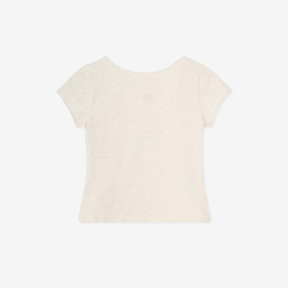 WOMEN 오픈 백 핏티드 반팔티 (SLIM FIT)
