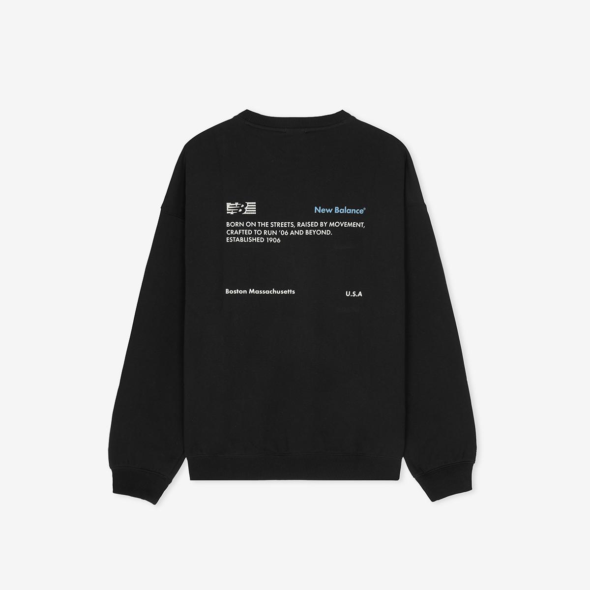 UNI NEW GREY 레터링 기모 맨투맨 (OVER FIT)