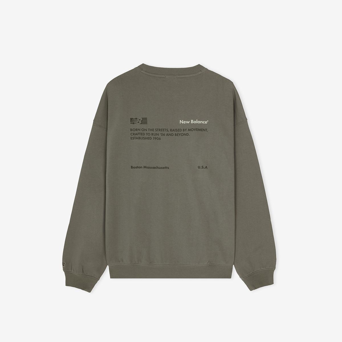 UNI NEW GREY 레터링 기모 맨투맨 (OVER FIT)