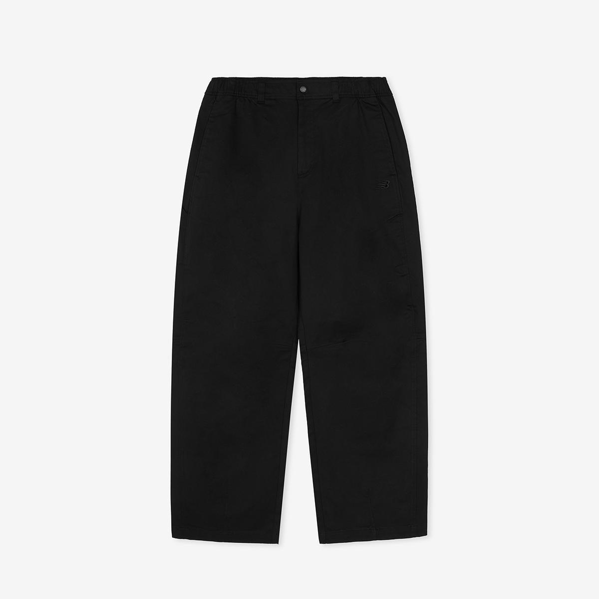 UNI NB GREY 커브드 우븐 와이드 팬츠