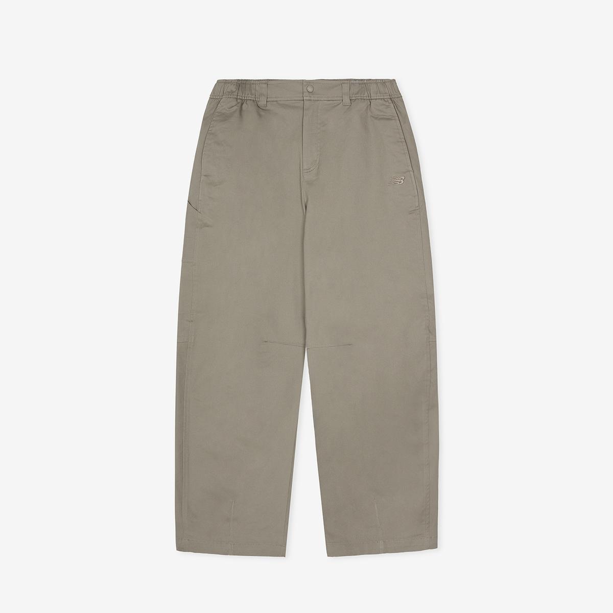 UNI NB GREY 커브드 우븐 와이드 팬츠