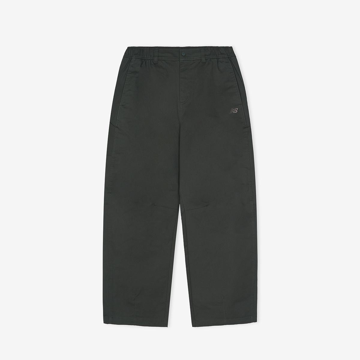 UNI NB GREY 커브드 우븐 와이드 팬츠